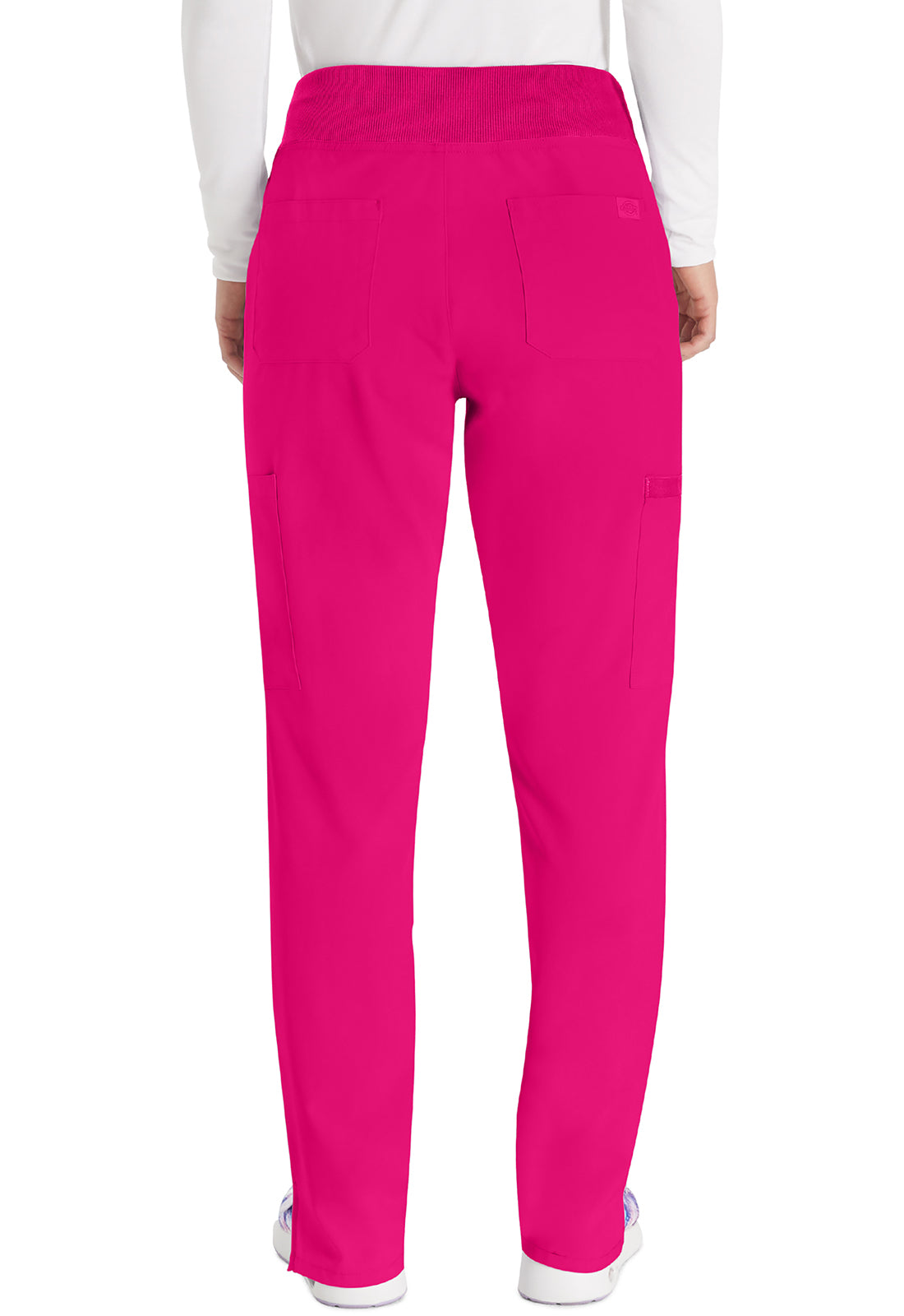 EDS Essentials DK005 Natural Rise Tapered Leg Pull-On Pants Hot Pink Model Image Back | Dickies