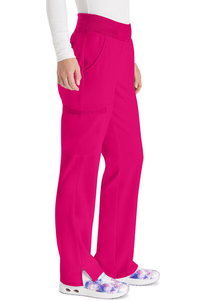 EDS Essentials DK005 Natural Rise Tapered Leg Pull-On Pants Hot Pink Model Image Left Side | Dickies