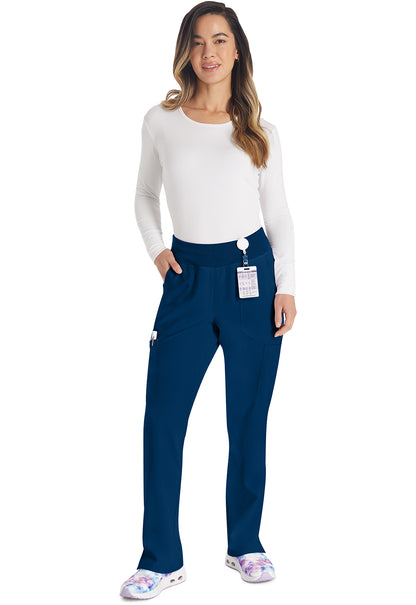 EDS Essentials DK005 Natural Rise Tapered Leg Pull-On Pants Navy