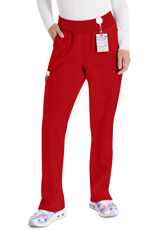 EDS Essentials DK005 Natural Rise Tapered Leg Pull-On Pants Red Model Image Front | Dickies