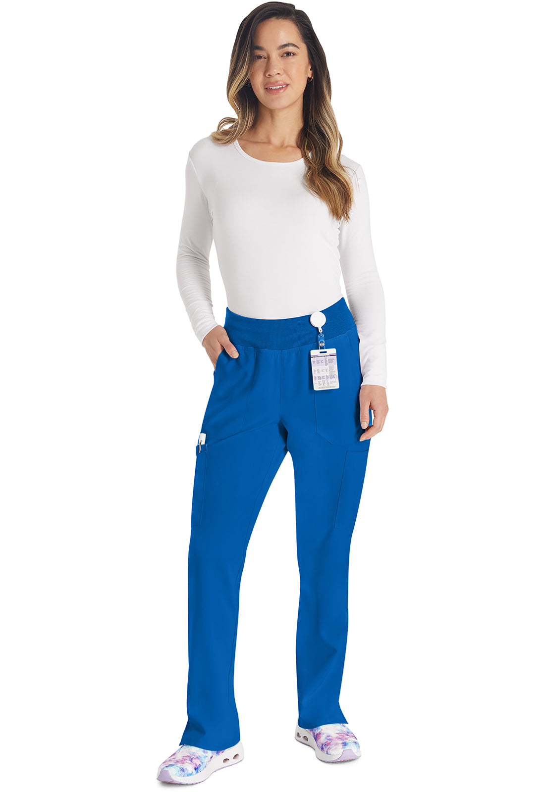 EDS Essentials DK005 Natural Rise Tapered Leg Pull-On Pants Royal