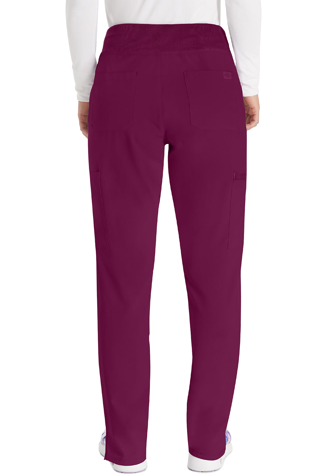 EDS Essentials DK005 Natural Rise Tapered Leg Pull-On Pants Wine Model Image Back | Dickies