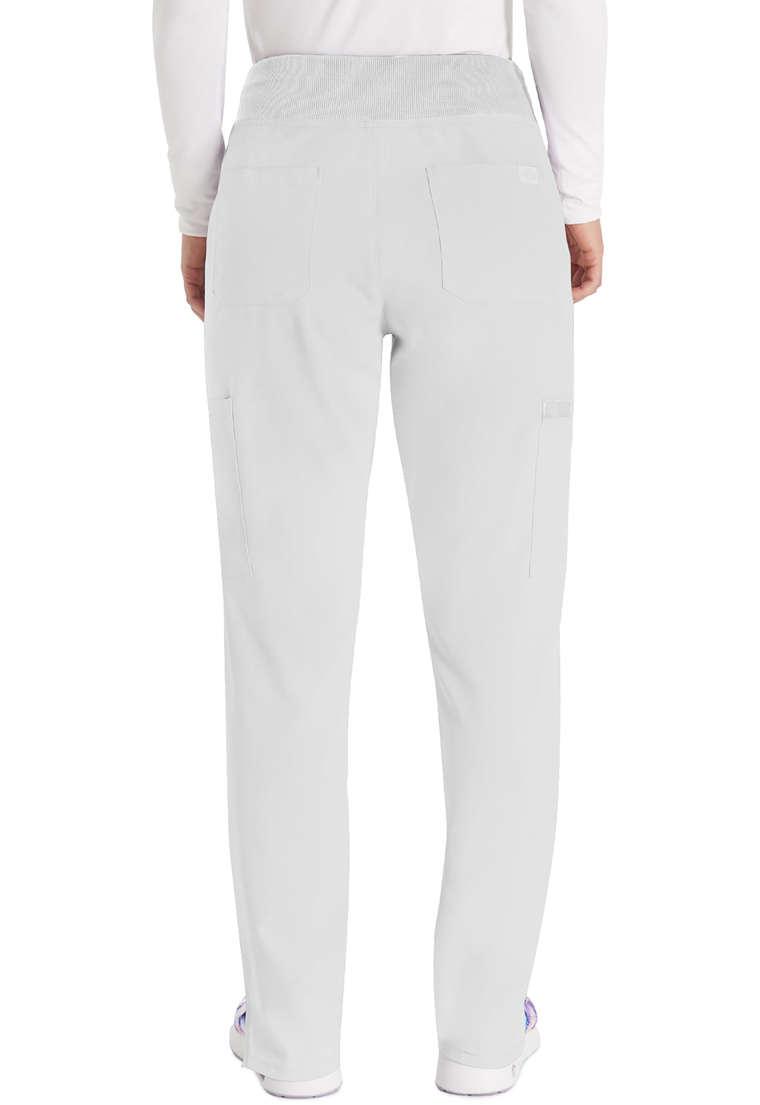 EDS Essentials DK005 Natural Rise Tapered Leg Pull-On Pants White Model Image Back | Dickies