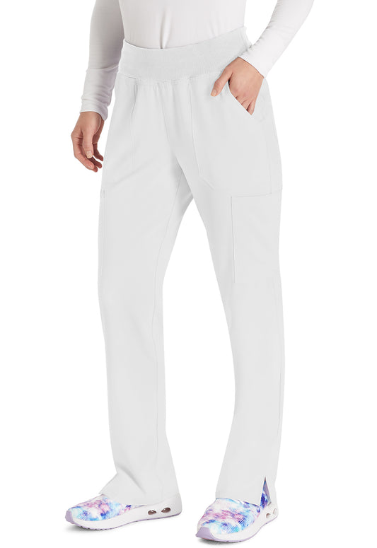 EDS Essentials DK005 Natural Rise Tapered Leg Pull-On Pants White Model Image Right Side | Dickies