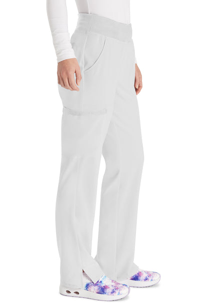 EDS Essentials DK005 Natural Rise Tapered Leg Pull-On Pants White Model Image Left Side | Dickies