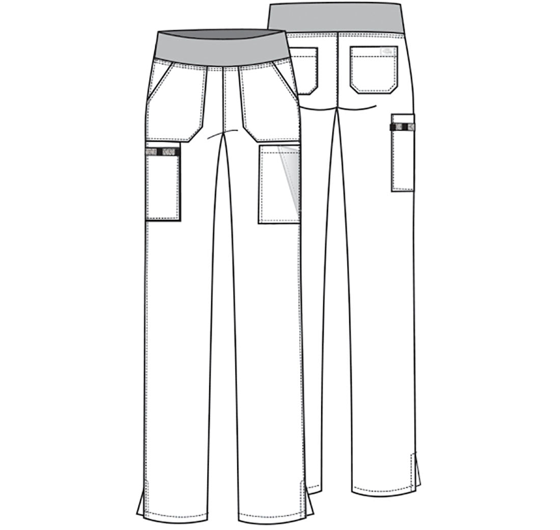 EDS Essentials DK005 Women's Natural Rise Tapered Leg Pull-On Scrub Pants Ciel
