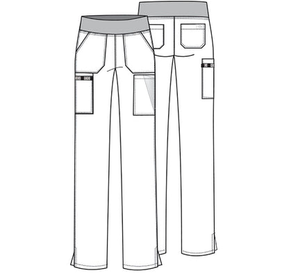 EDS Essentials DK005 Women's Natural Rise Tapered Leg Pull-On Scrub Pants Royal