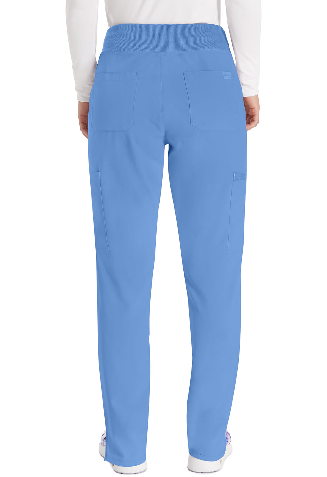 EDS Essentials DK005 Women's Natural Rise Tapered Leg Pull-On Scrub Pants Ciel