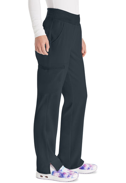EDS Essentials DK005 Women's Natural Rise Tapered Leg Pull-On Scrub Pants Pewter