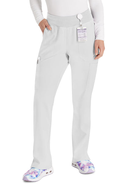 EDS Essentials DK005 Women's Natural Rise Tapered Leg Pull-On Scrub Pants image 1