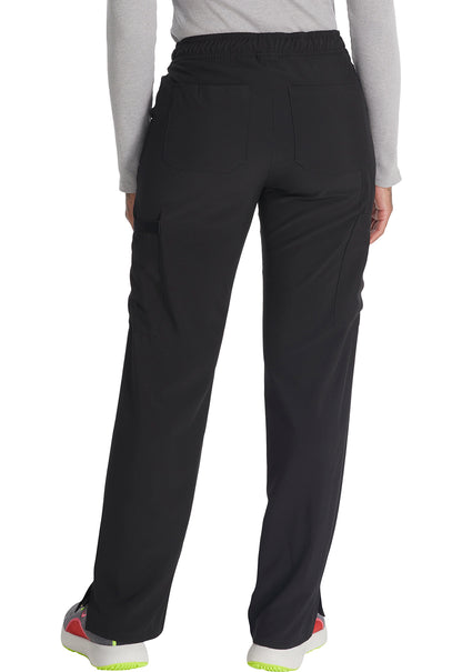 EDS Essentials DK010 Mid Rise Straight Leg Drawstring Pants Black Model Image Back | Dickies