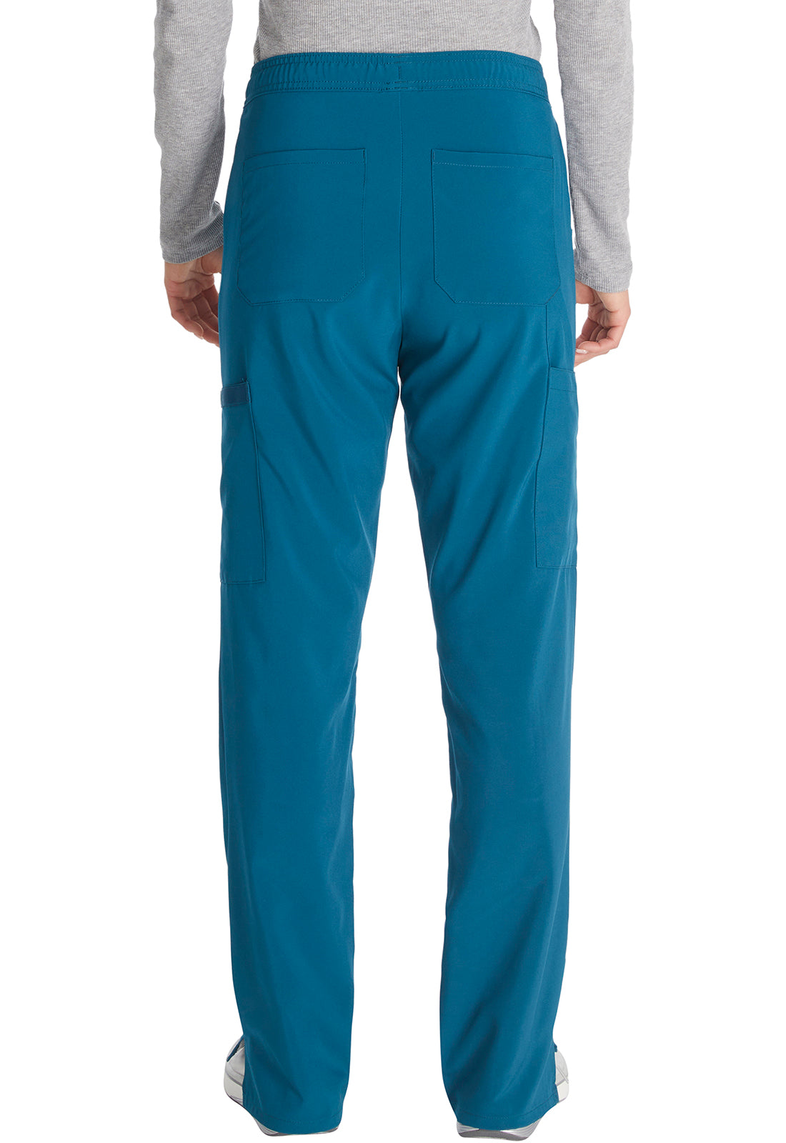 EDS Essentials DK010 Mid Rise Straight Leg Drawstring Pants Caribbean Blue Model Image Back | Dickies