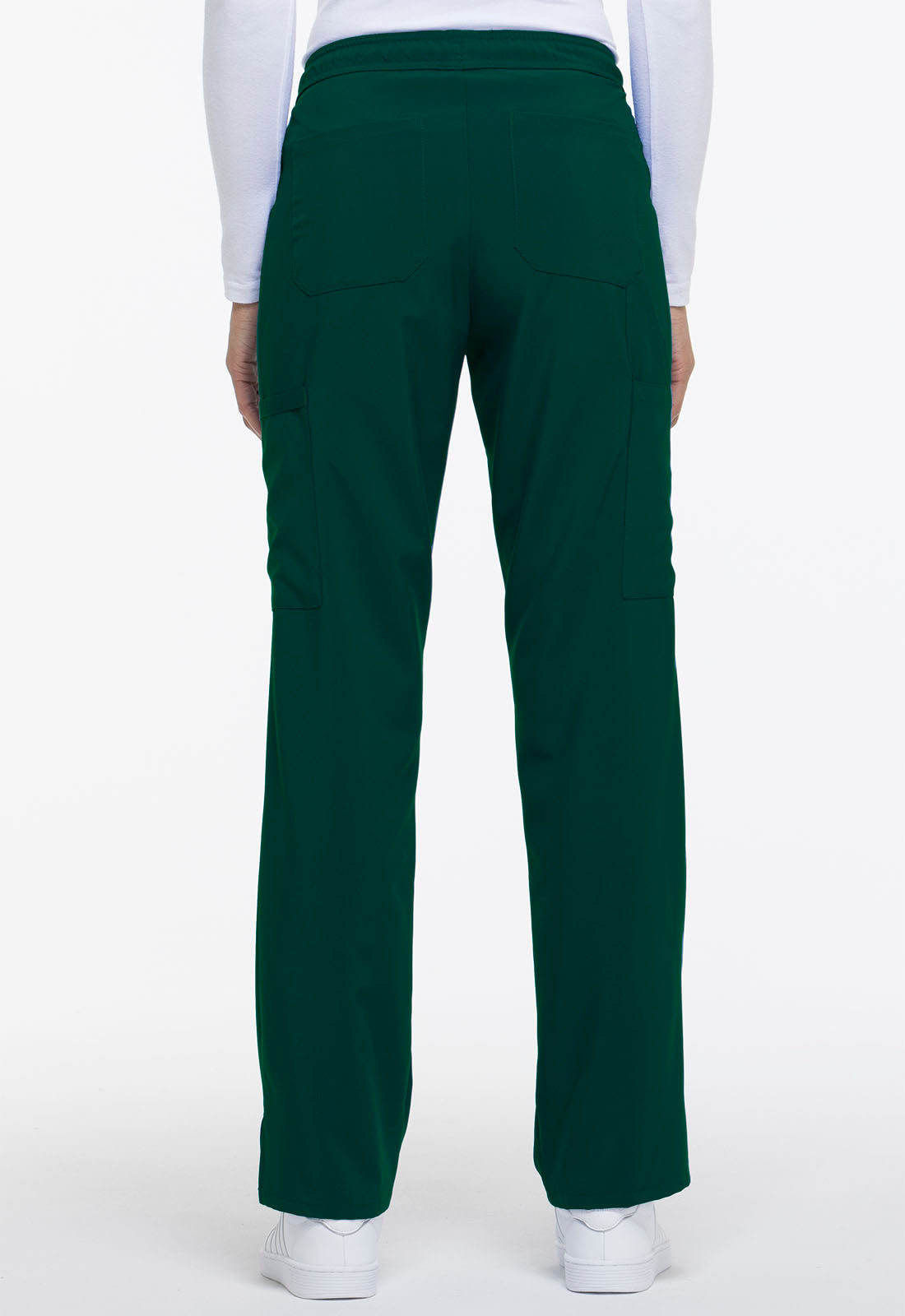 EDS Essentials DK010 Mid Rise Straight Leg Drawstring Pants Hunter Green Model Image Back | Dickies