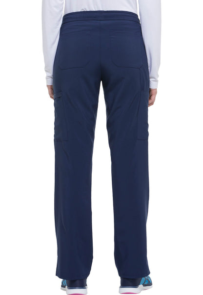 EDS Essentials DK010 Mid Rise Straight Leg Drawstring Pants Navy Model Image Back | Dickies