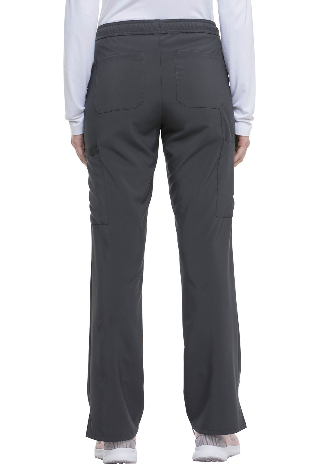 EDS Essentials DK010 Mid Rise Straight Leg Drawstring Pants Pewter Model Image Back | Dickies