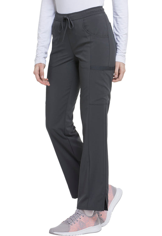 EDS Essentials DK010 Mid Rise Straight Leg Drawstring Pants Pewter Model Image Right Side | Dickies