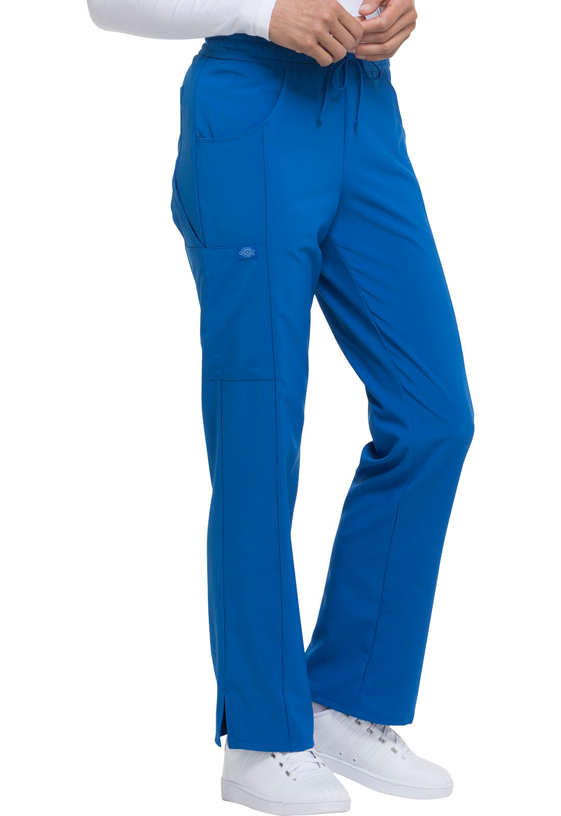 EDS Essentials DK010 Mid Rise Straight Leg Drawstring Pants Royal Model Image Left Side | Dickies