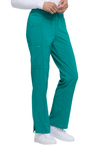 EDS Essentials DK010 Mid Rise Straight Leg Drawstring Pants Teal Blue Model Image Left Side | Dickies