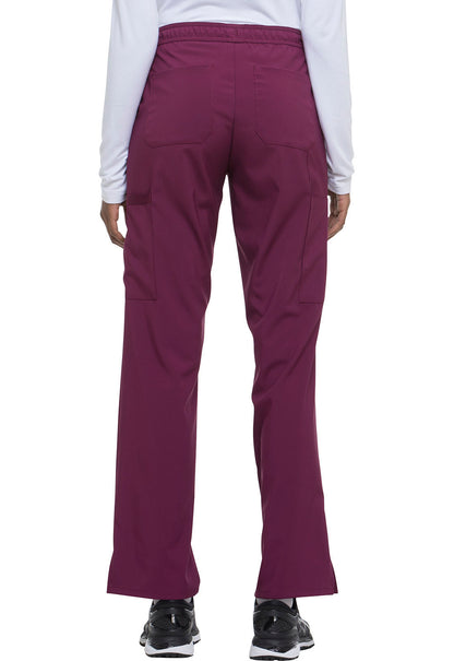 EDS Essentials DK010 Mid Rise Straight Leg Drawstring Pants Wine Model Image Back | Dickies