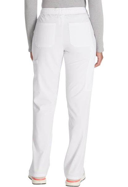 EDS Essentials DK010 Mid Rise Straight Leg Drawstring Pants White Model Image Back | Dickies