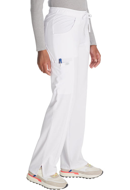 EDS Essentials DK010 Mid Rise Straight Leg Drawstring Pants White Model Image Left Side | Dickies