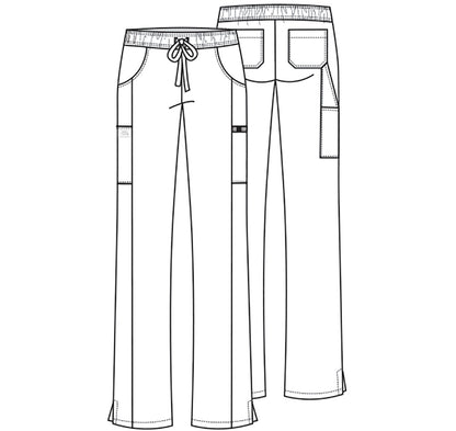 EDS Essentials DK010 Women's Mid Rise Straight Leg Drawstring Scrub Pants Caribbean Blue