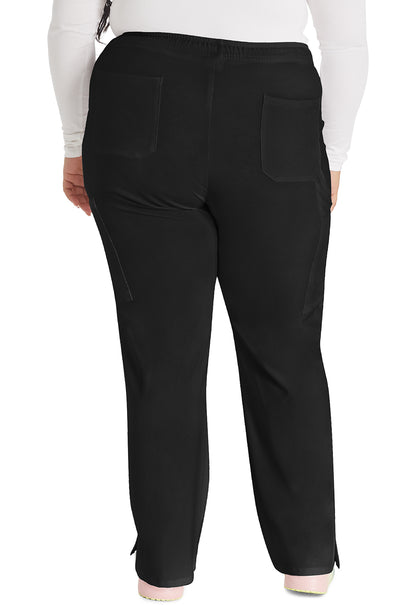 EDS Essentials DK010 Women's Mid Rise Straight Leg Drawstring Scrub Pants Black