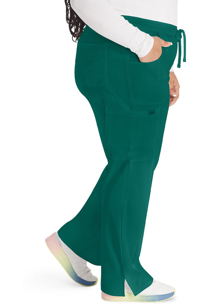 EDS Essentials DK010 Women's Mid Rise Straight Leg Drawstring Scrub Pants Hunter Green