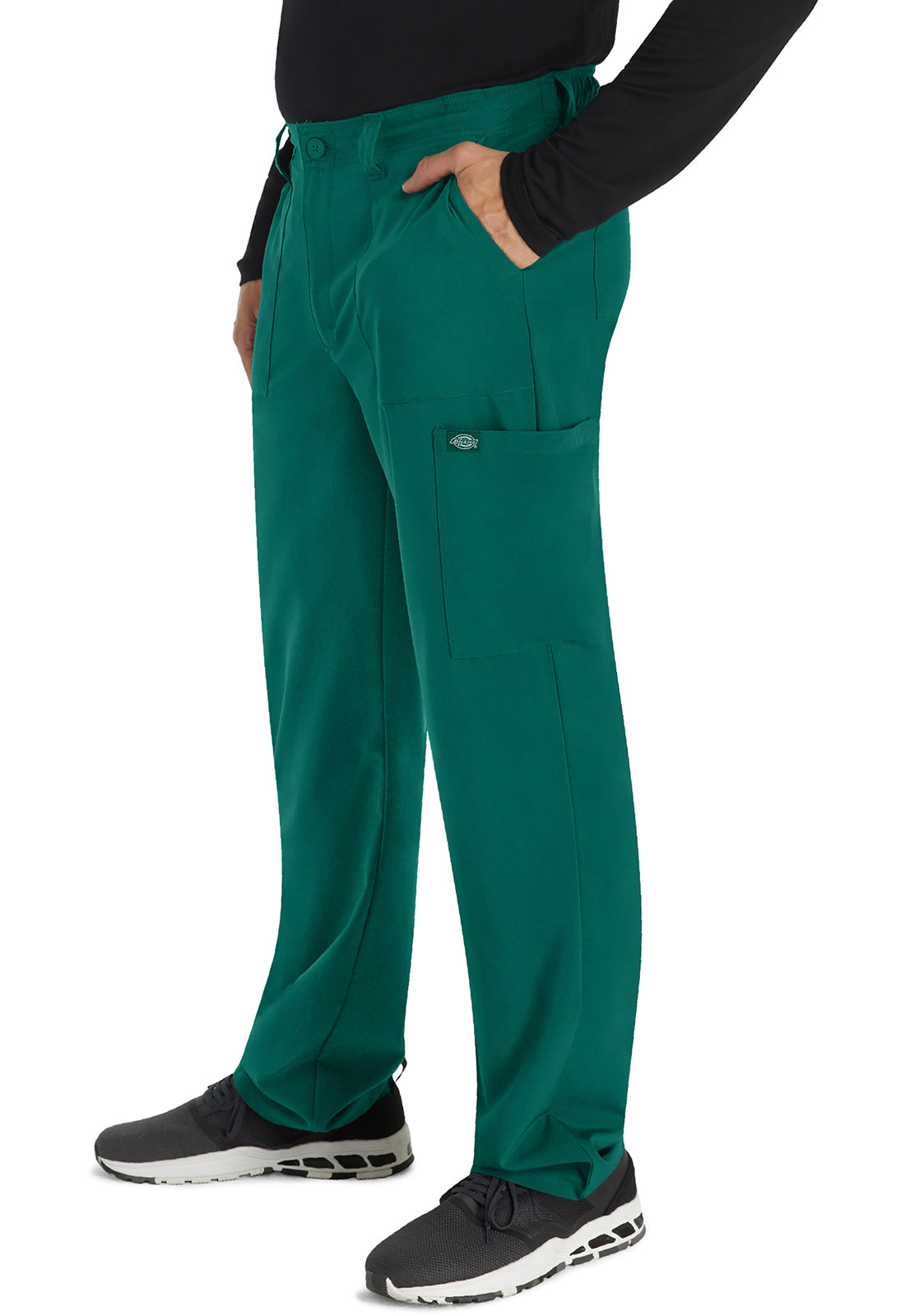 EDS Essentials DK015 Men's Natural Rise Drawstring Pants Hunter Green Model Image Right Side | Dickies