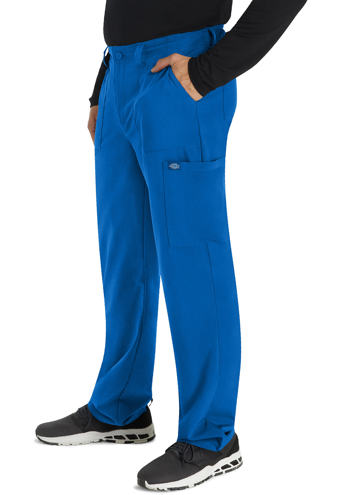 EDS Essentials DK015 Men's Natural Rise Drawstring Pants Royal Model Image Right Side | Dickies