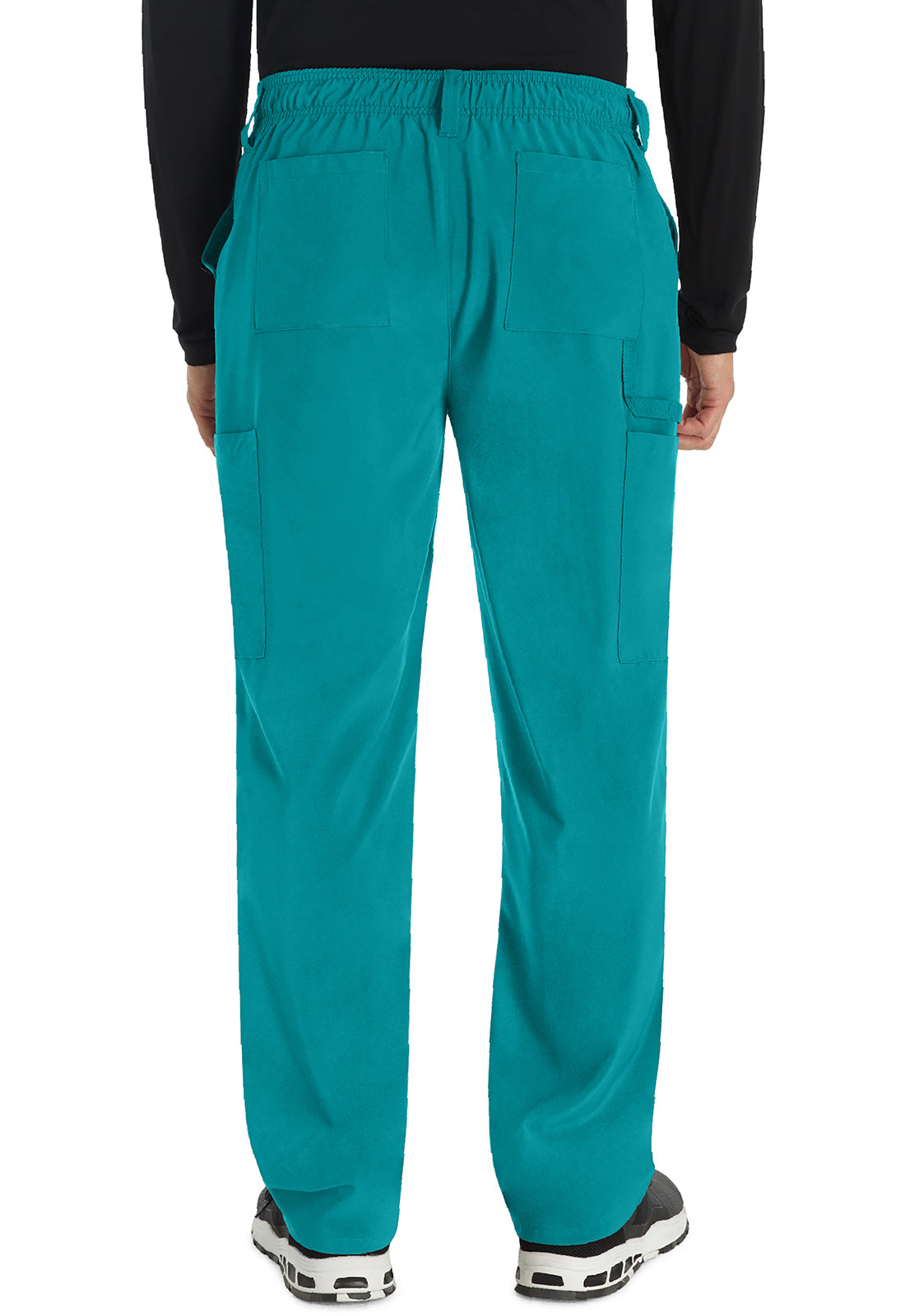 EDS Essentials DK015 Men's Natural Rise Drawstring Pants Teal Blue Model Image Back | Dickies