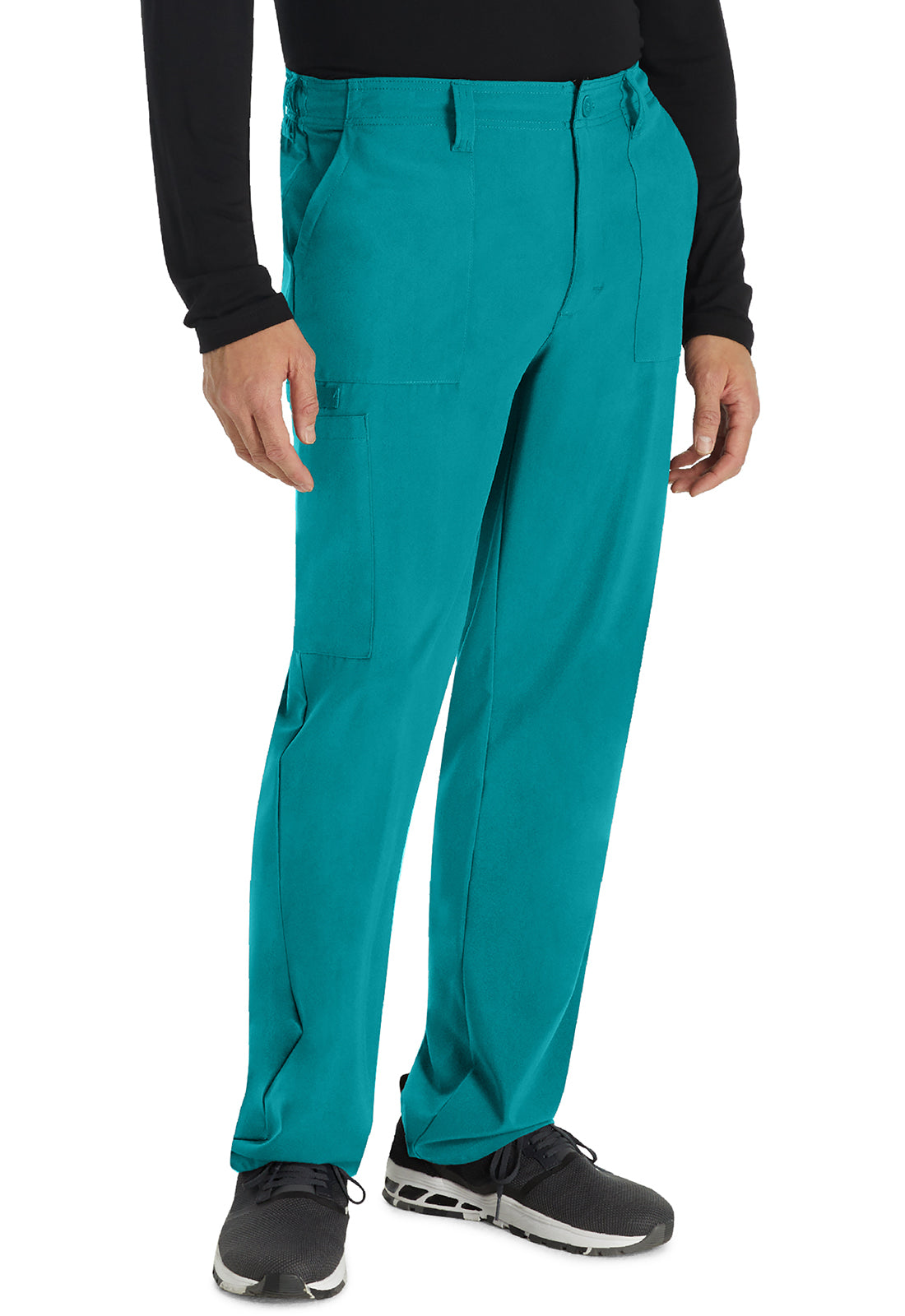 EDS Essentials DK015 Men's Natural Rise Drawstring Pants Teal Blue Model Image Left Side | Dickies