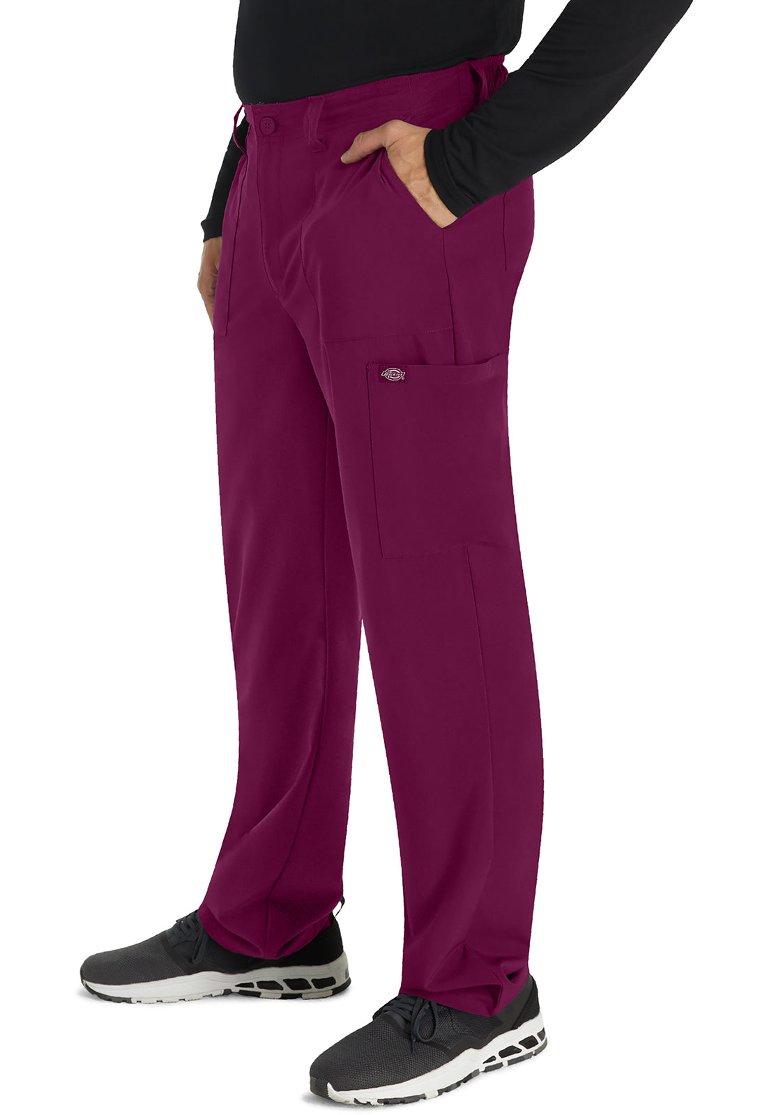 EDS Essentials DK015 Men's Natural Rise Drawstring Pants Wine Model Image Right Side | Dickies