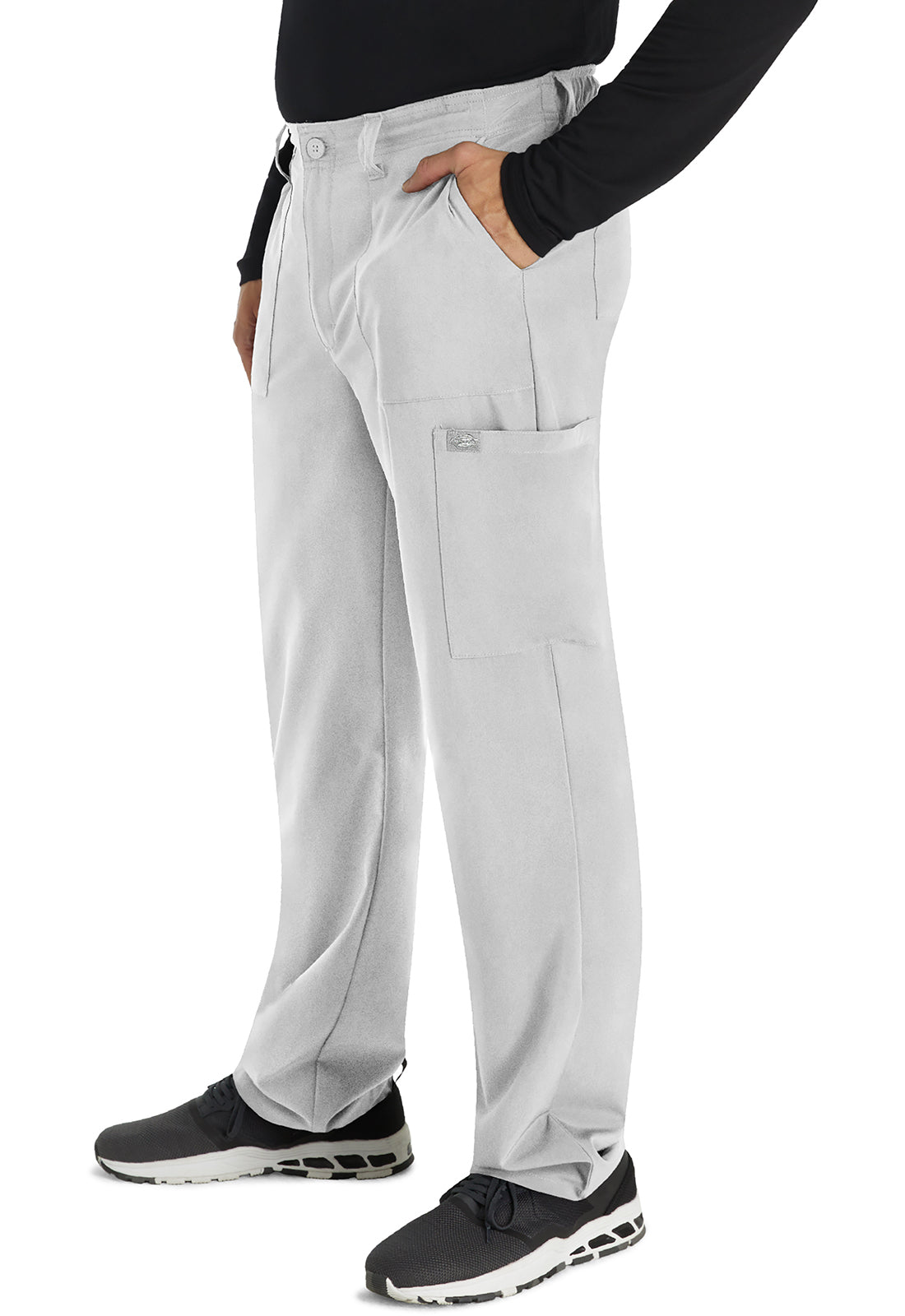 EDS Essentials DK015 Men's Natural Rise Drawstring Pants White Model Image Right Side | Dickies