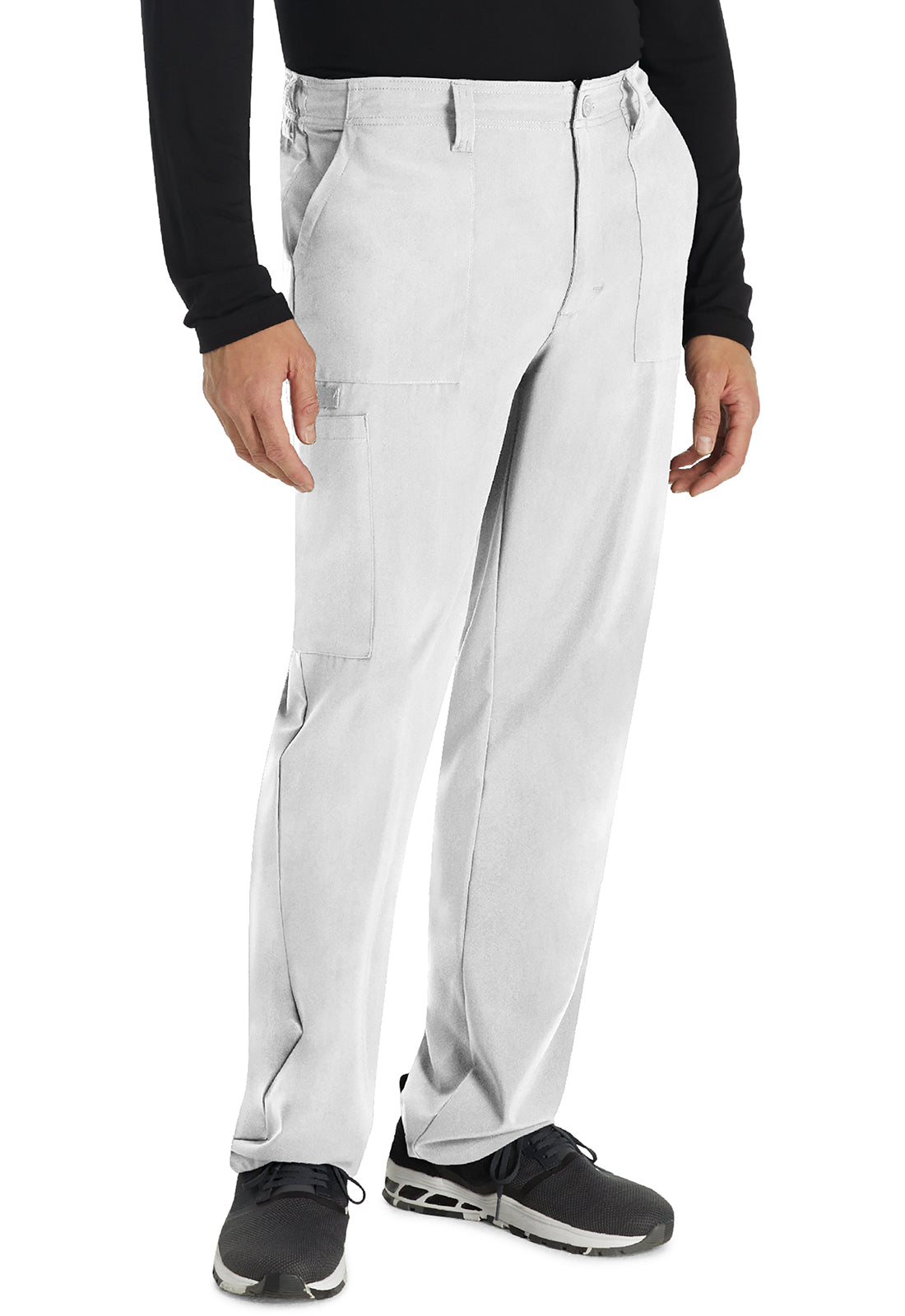 EDS Essentials DK015 Men's Natural Rise Drawstring Pants White Model Image Left Side | Dickies