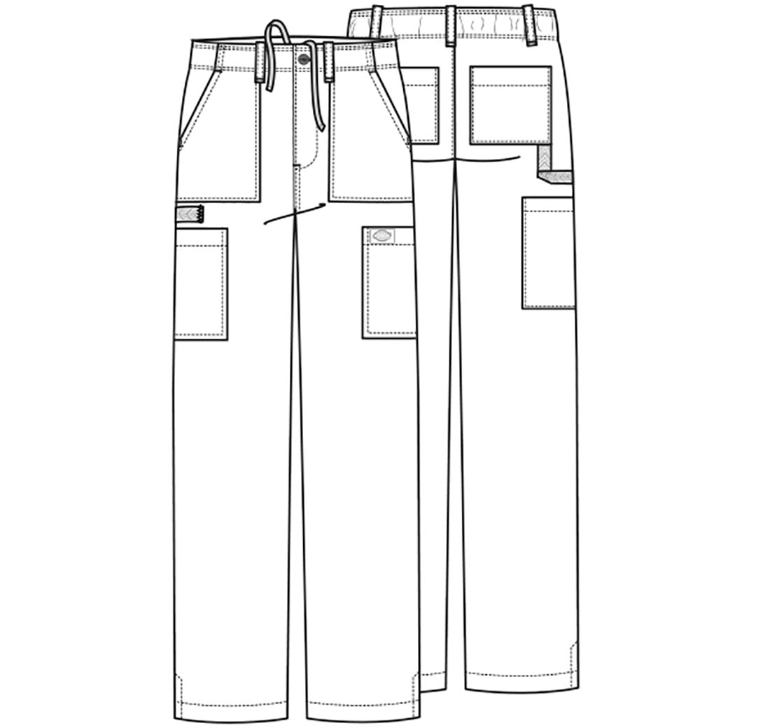 EDS Essentials DK015 Men's Natural Rise Drawstring Scrub Pants Black