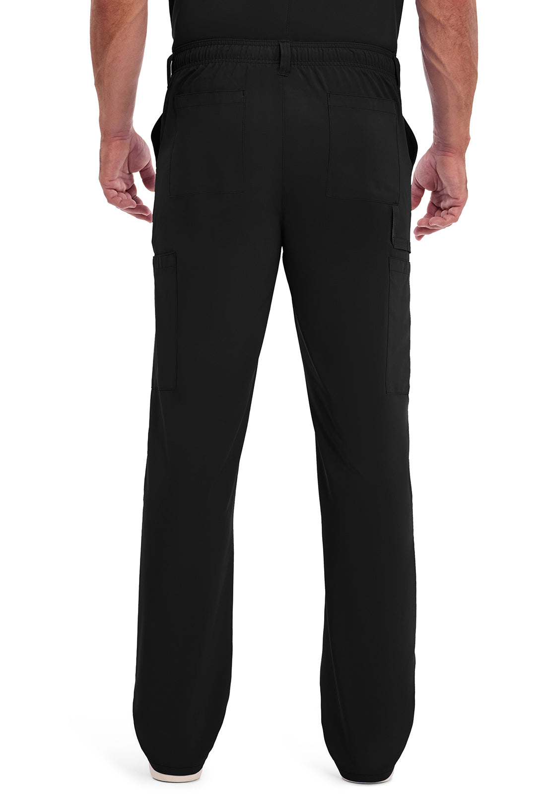EDS Essentials DK015 Men's Natural Rise Drawstring Scrub Pants Black