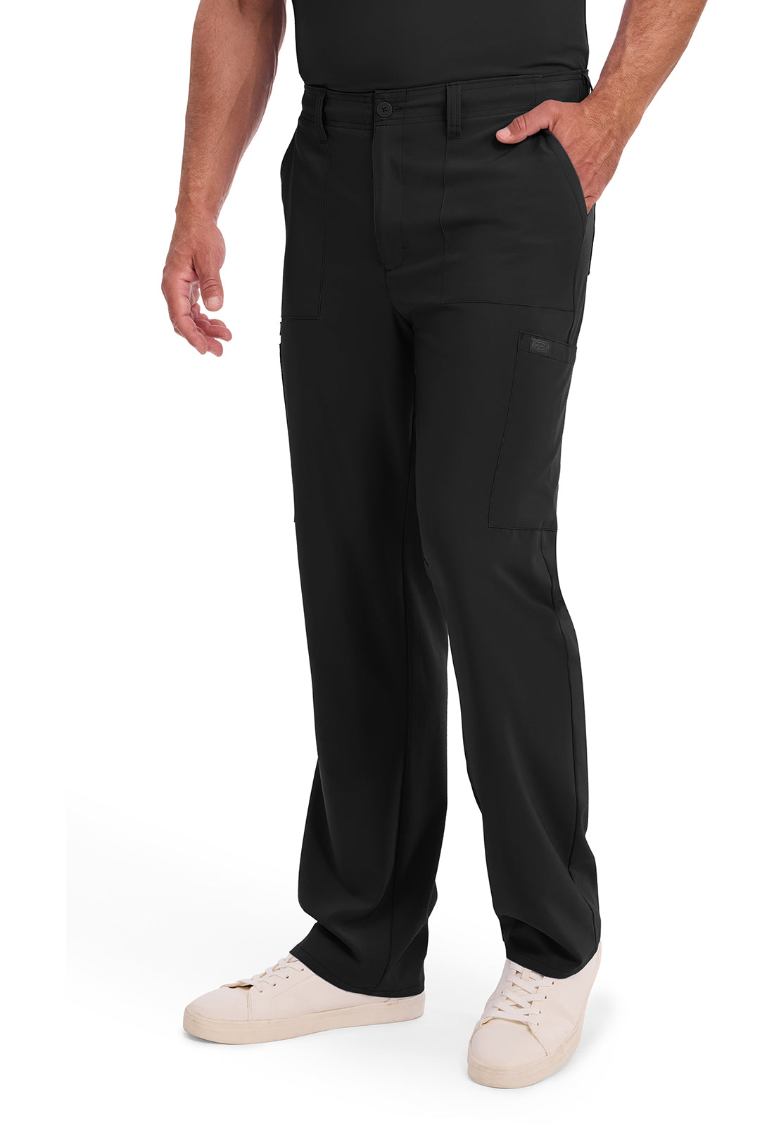 EDS Essentials DK015 Men's Natural Rise Drawstring Scrub Pants Black