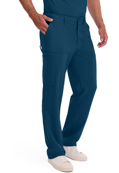 EDS Essentials DK015 Men's Natural Rise Drawstring Scrub Pants Caribbean Blue