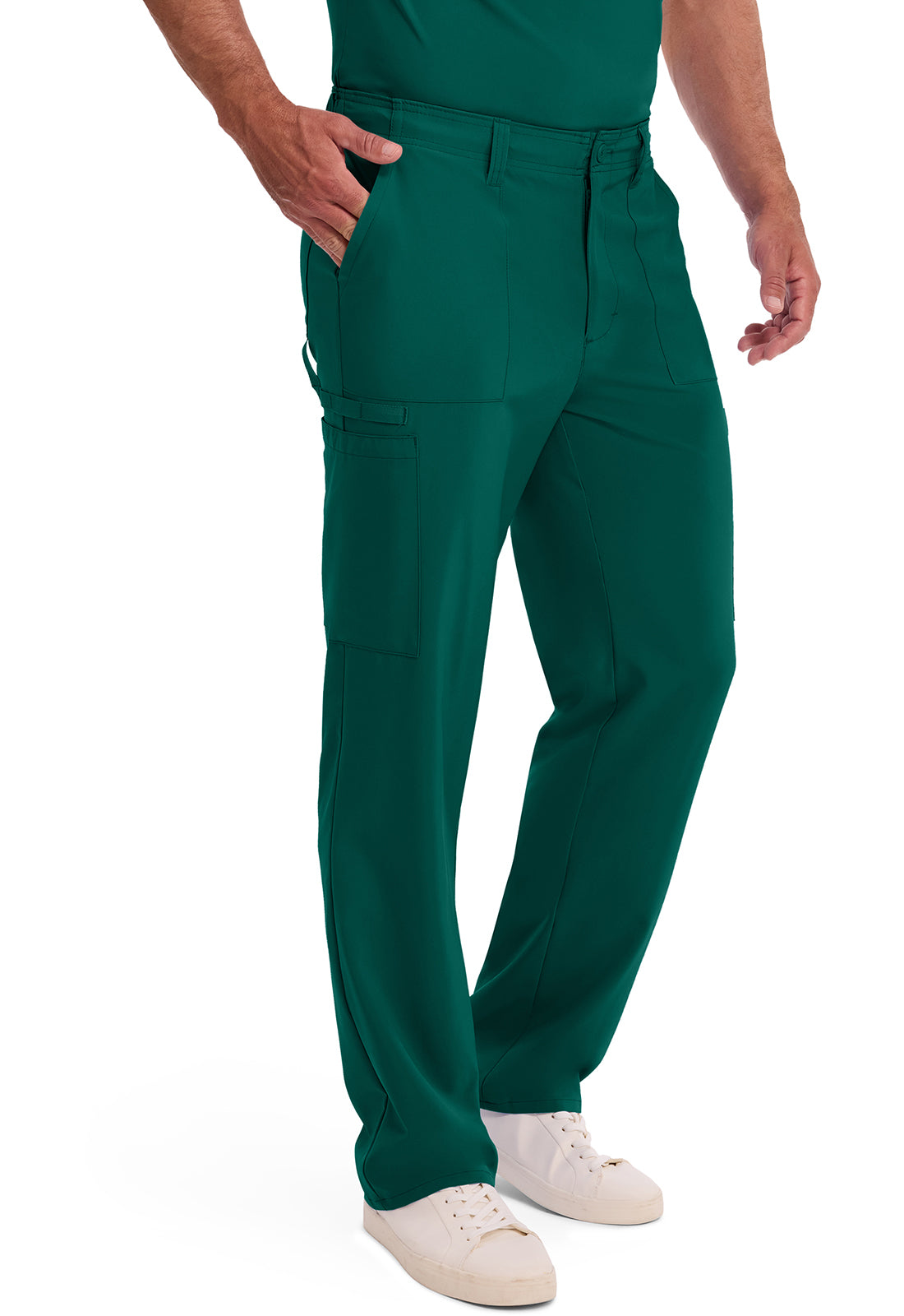 EDS Essentials DK015 Men's Natural Rise Drawstring Scrub Pants Hunter Green