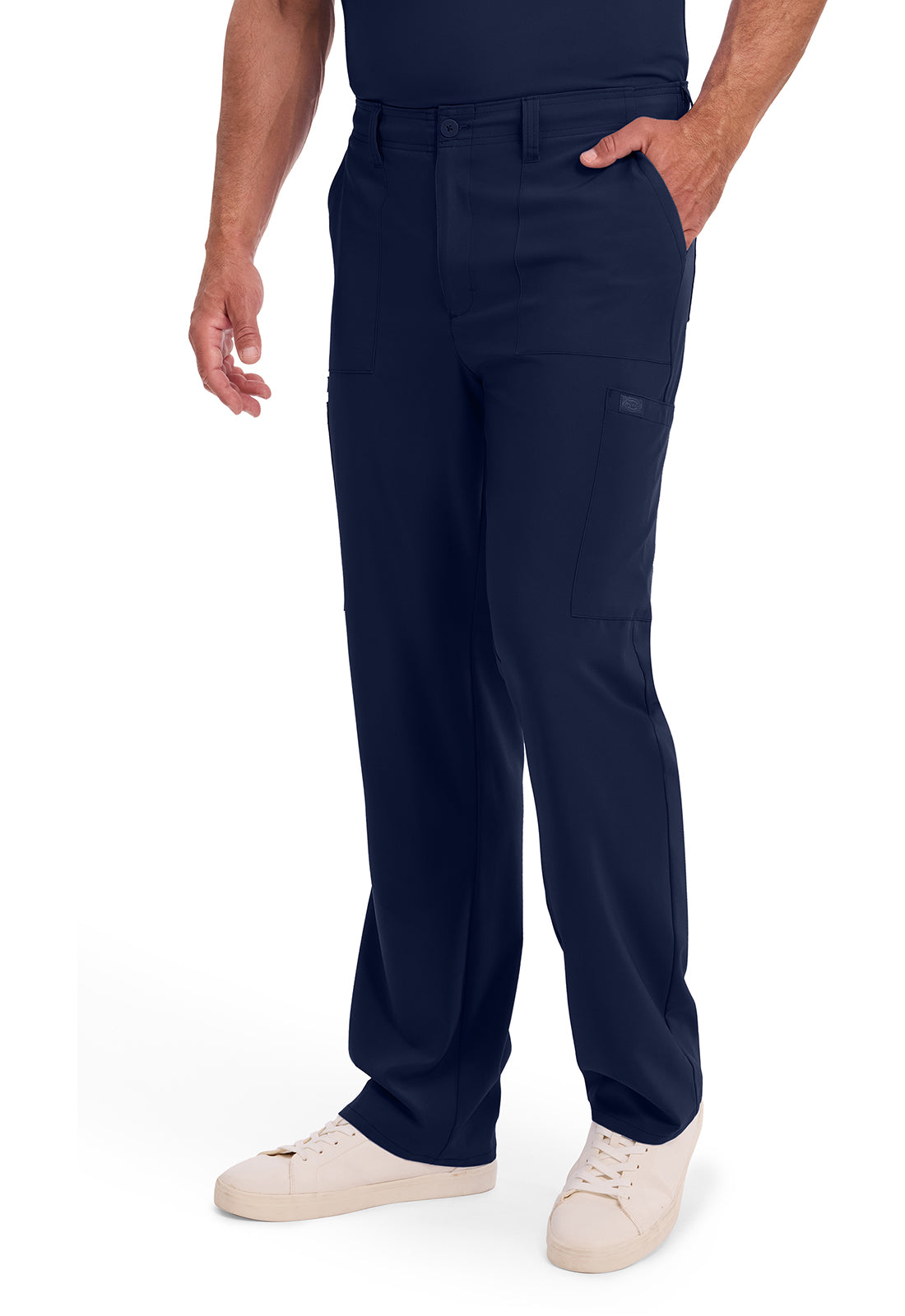 EDS Essentials DK015 Men's Natural Rise Drawstring Scrub Pants Navy