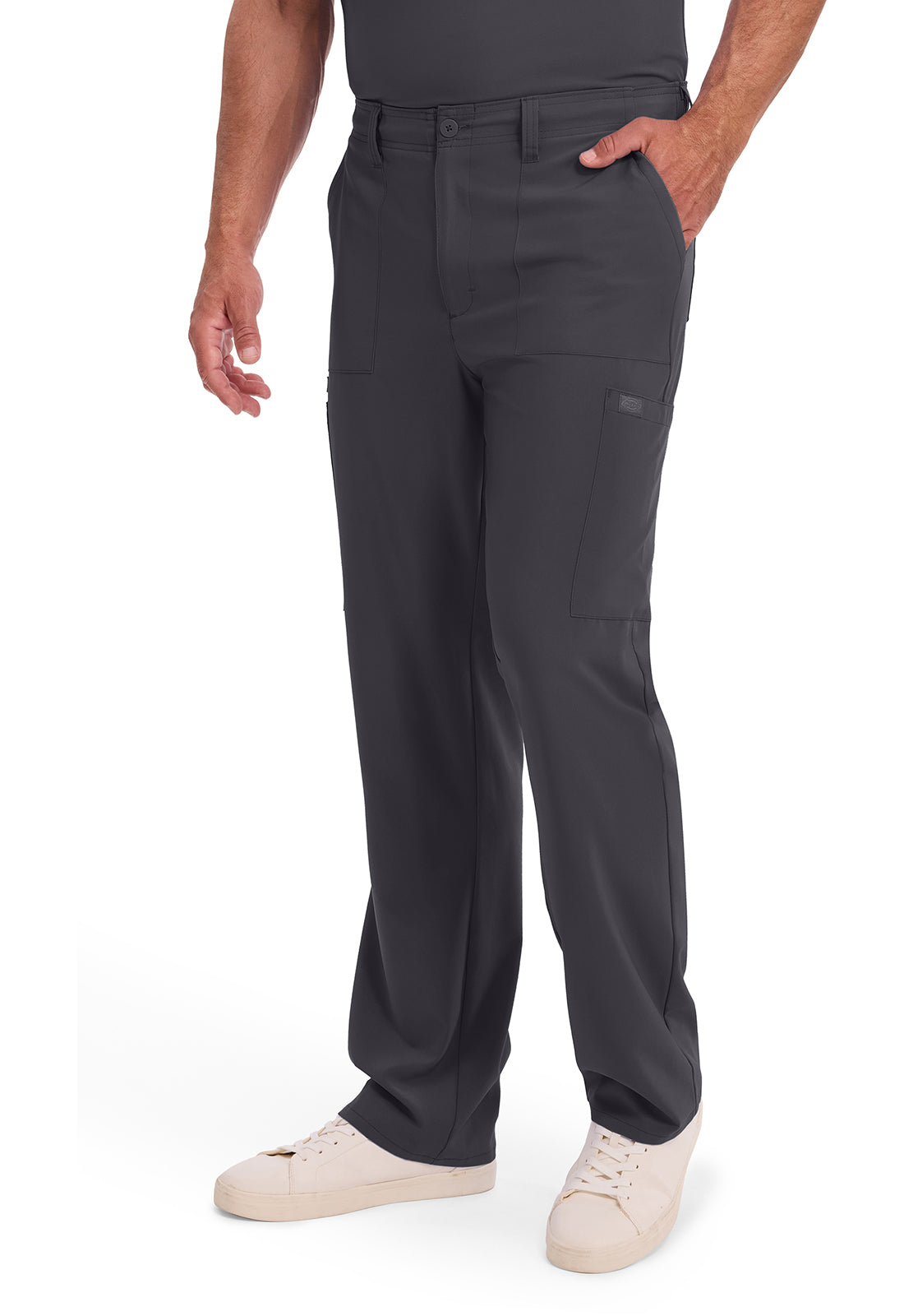 EDS Essentials DK015 Men's Natural Rise Drawstring Scrub Pants Pewter