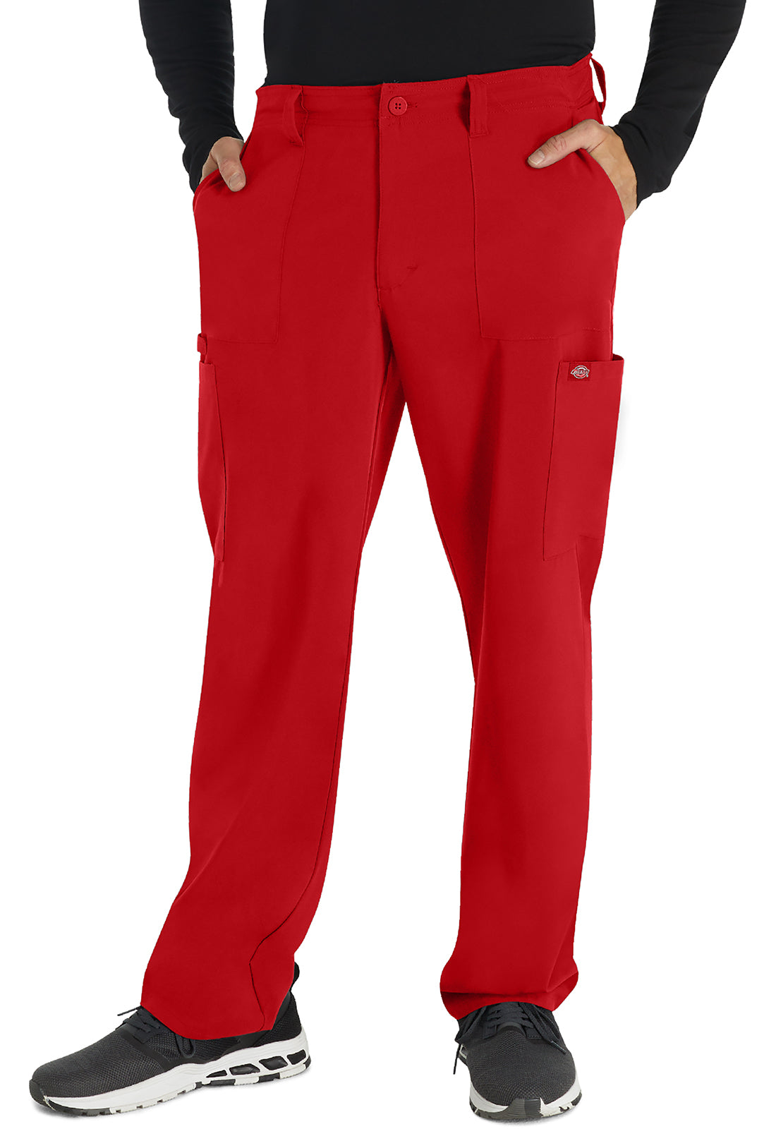 EDS Essentials DK015 Men's Natural Rise Drawstring Pants Red Model Image Front | Dickies