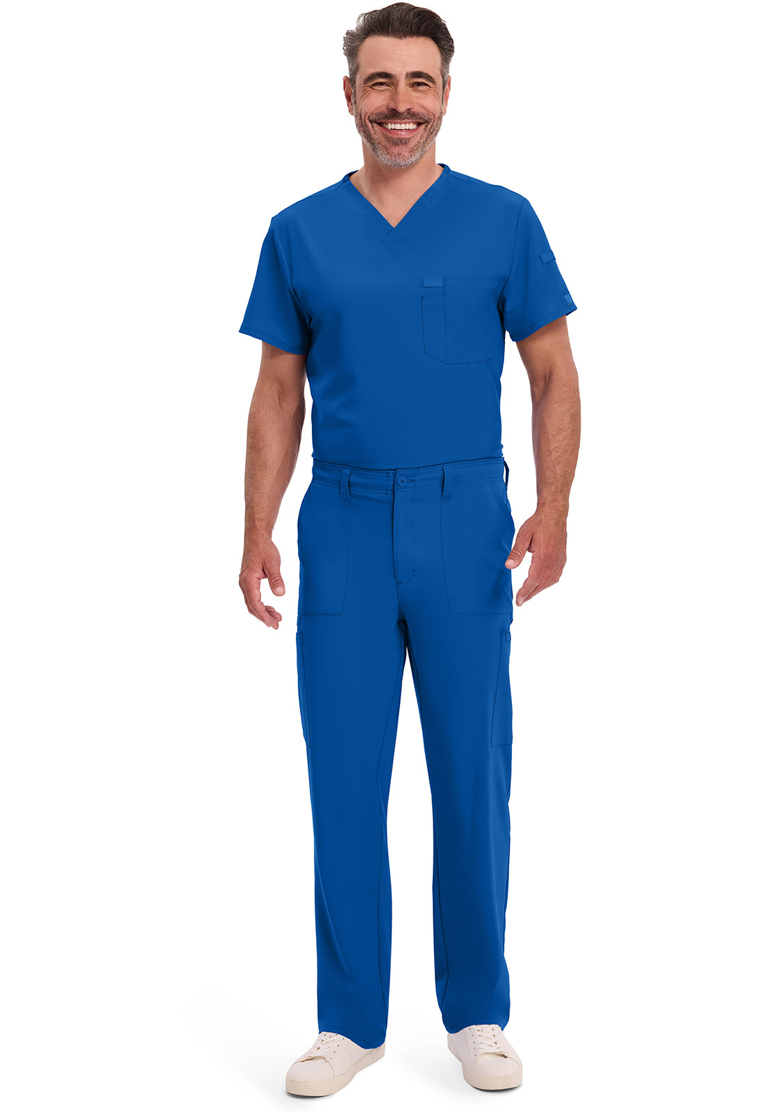 EDS Essentials DK015 Men's Natural Rise Drawstring Scrub Pants Royal