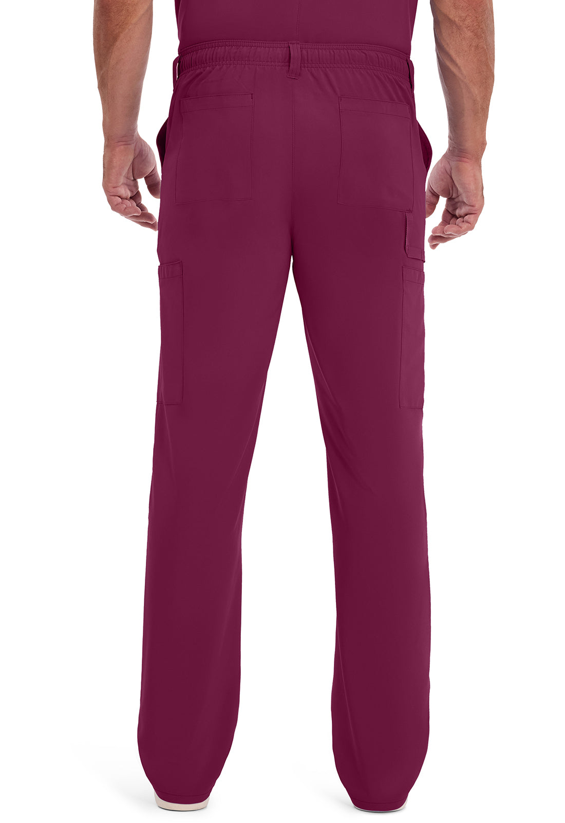 EDS Essentials DK015 Men's Natural Rise Drawstring Scrub Pants Wine
