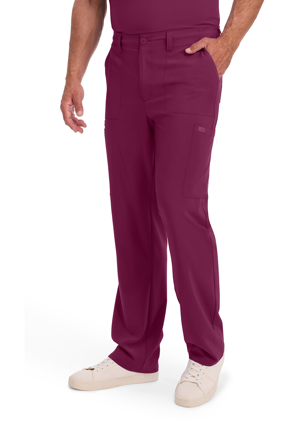 EDS Essentials DK015 Men's Natural Rise Drawstring Scrub Pants Wine