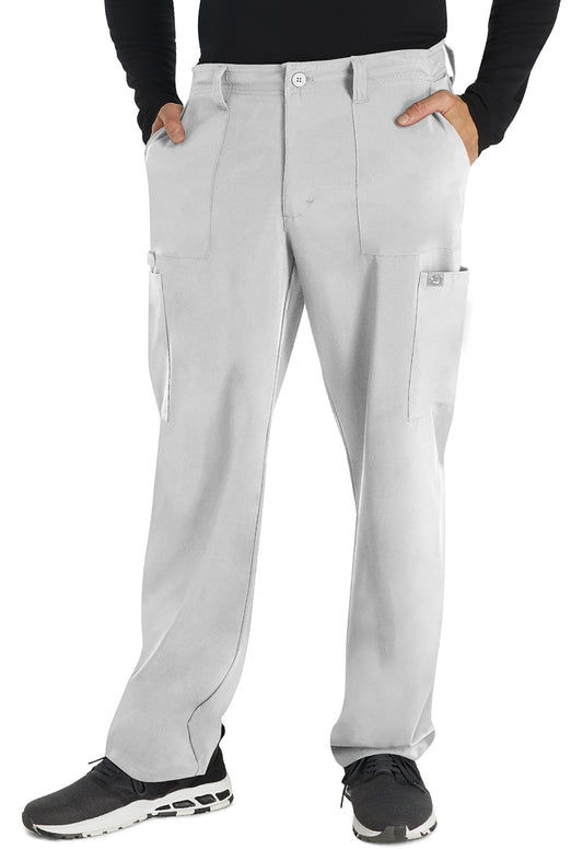 EDS Essentials DK015 Men's Natural Rise Drawstring Scrub Pants White