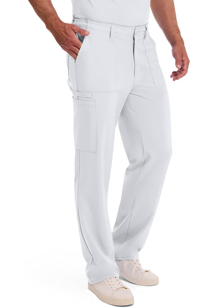 EDS Essentials DK015 Men's Natural Rise Drawstring Scrub Pants White