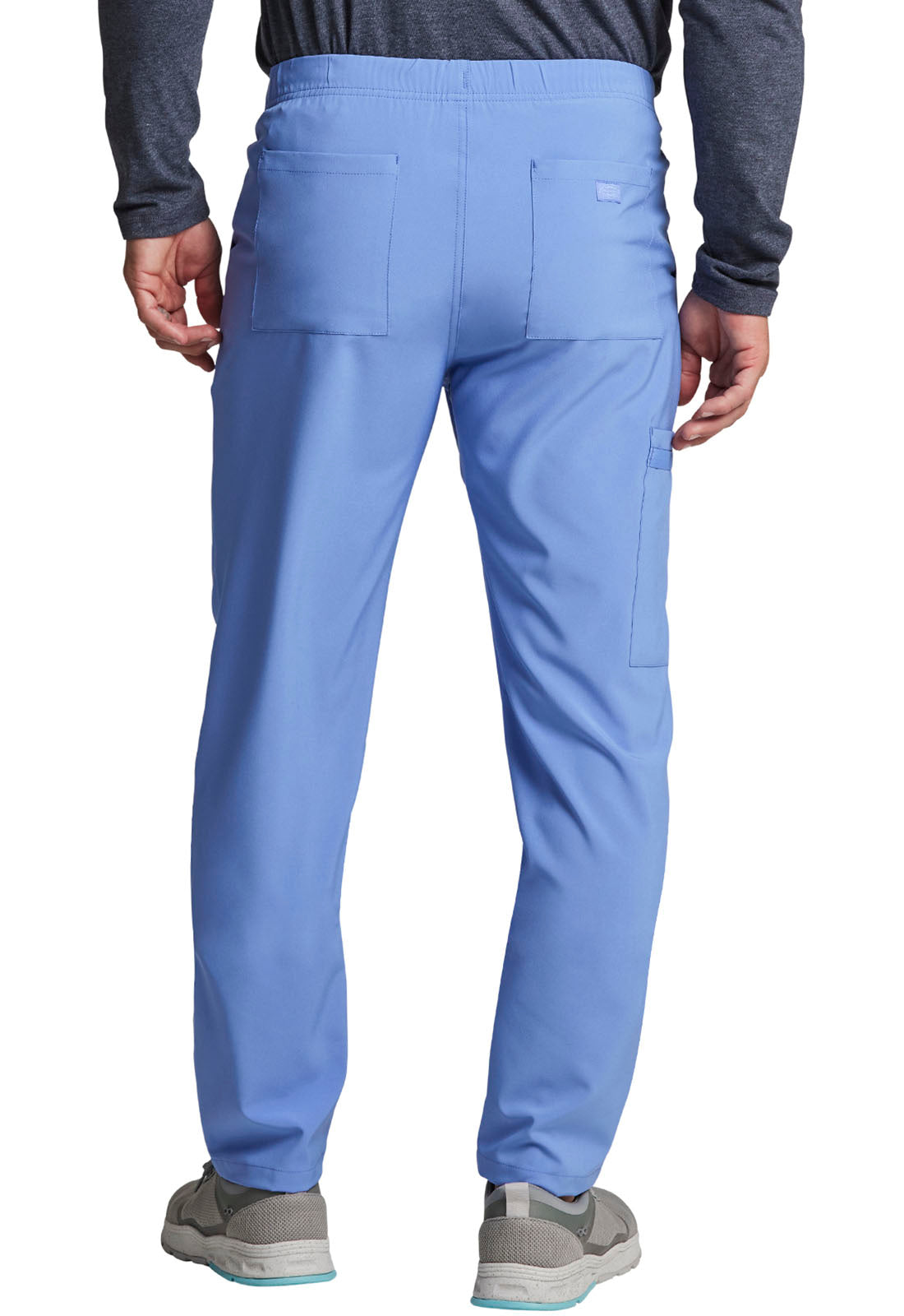 EDS Essentials DK019 Unisex Natural Rise Tapered Leg Pants Ciel Model Image Back | Dickies