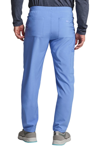 EDS Essentials DK019 Unisex Natural Rise Tapered Leg Pants Ciel Model Image Back | Dickies